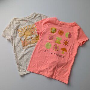 Cat & Jack sun themed shirt bundle girls size xs VGUC